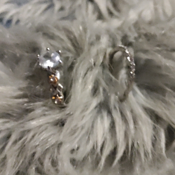 Two tone 925 silver/Rose Gold white sapphire ring - Picture 8 of 8